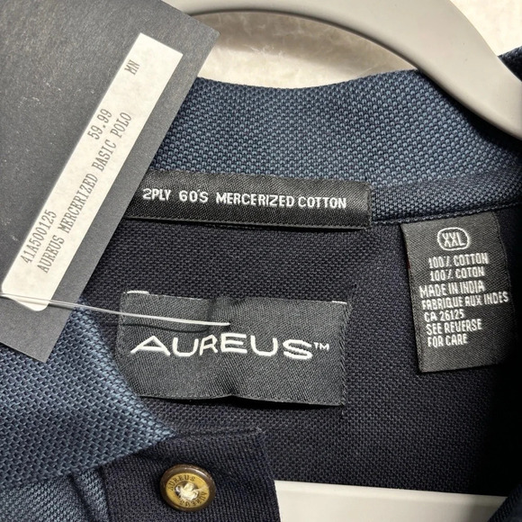 NWT Aureus Jasper Park Lodge Golf Club Bear Embroidered Polo Shirt XXL Navy Blue - Picture 4 of 8